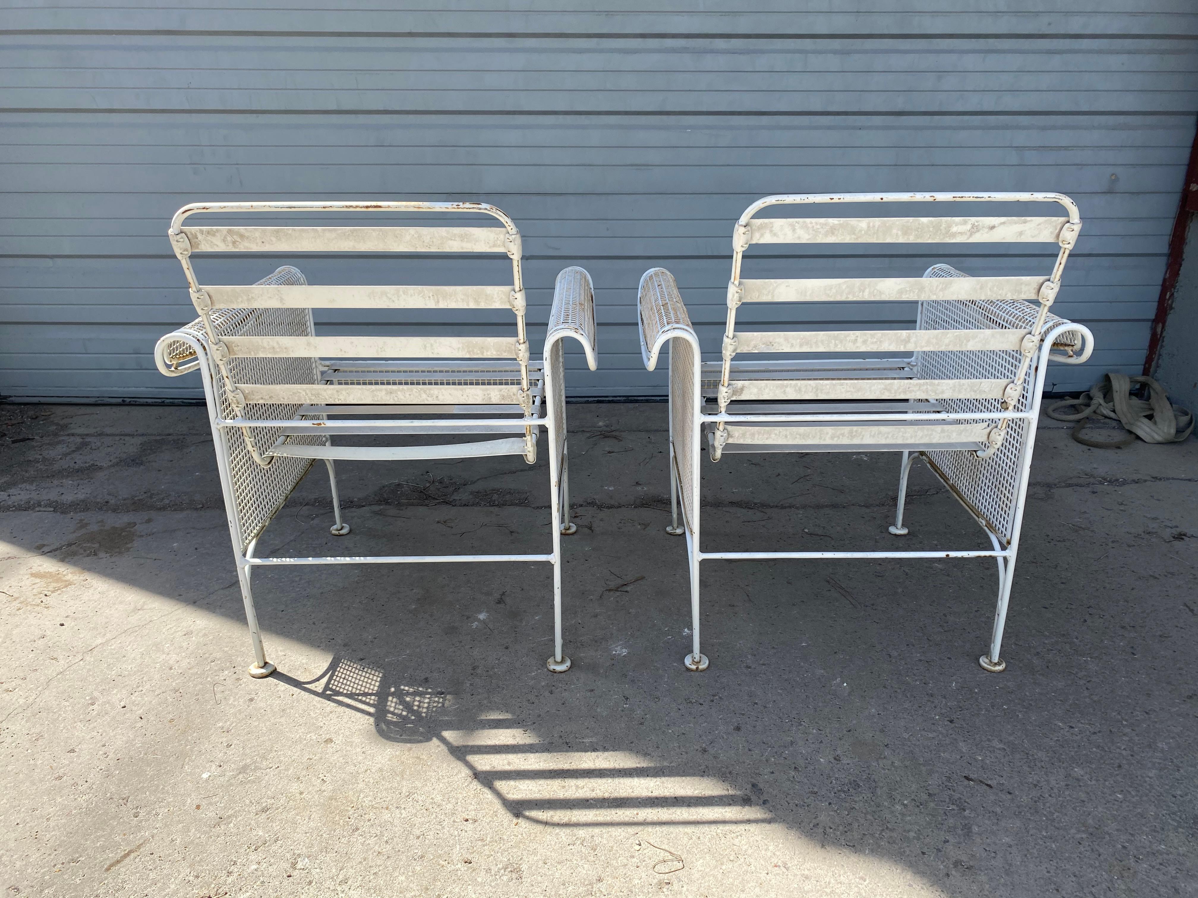 Outdoor Metal Lounge Chairs, Attrib to Maurizio Tempestini for Salterini 3