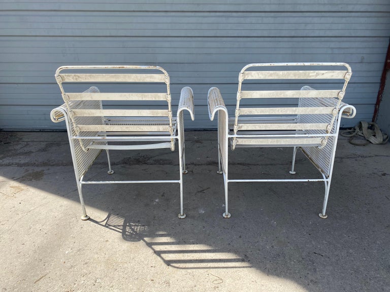 Outdoor Metal Lounge Chairs, Attrib to Maurizio Tempestini for Salterini For Sale 3