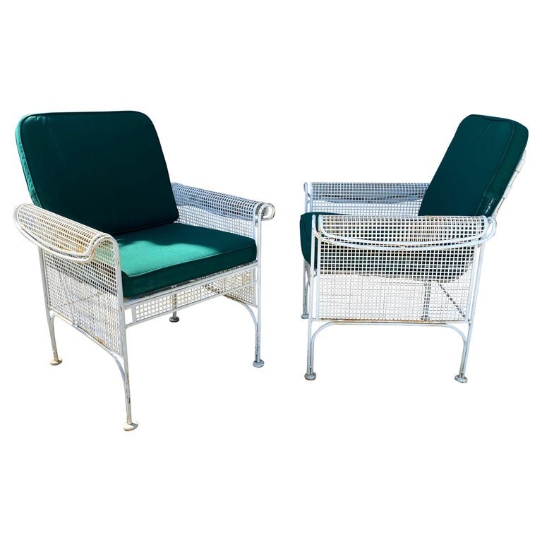 Outdoor Metal Lounge Chairs, Attrib to Maurizio Tempestini for Salterini For Sale