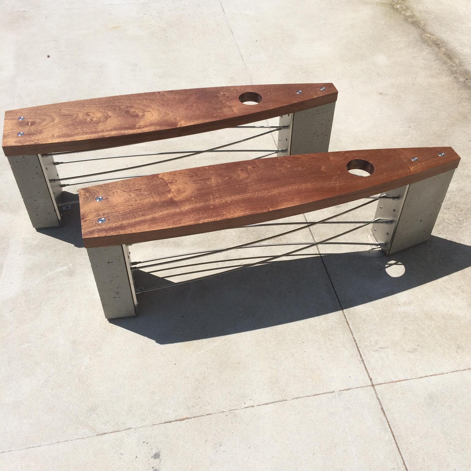stainless steel outdoor bench