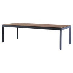 Outdoor Modern Dining Table in Metal and Solid Wood