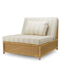 Outdoor Modular Chair in Synthetic Rattan And Saville Beige Fabric