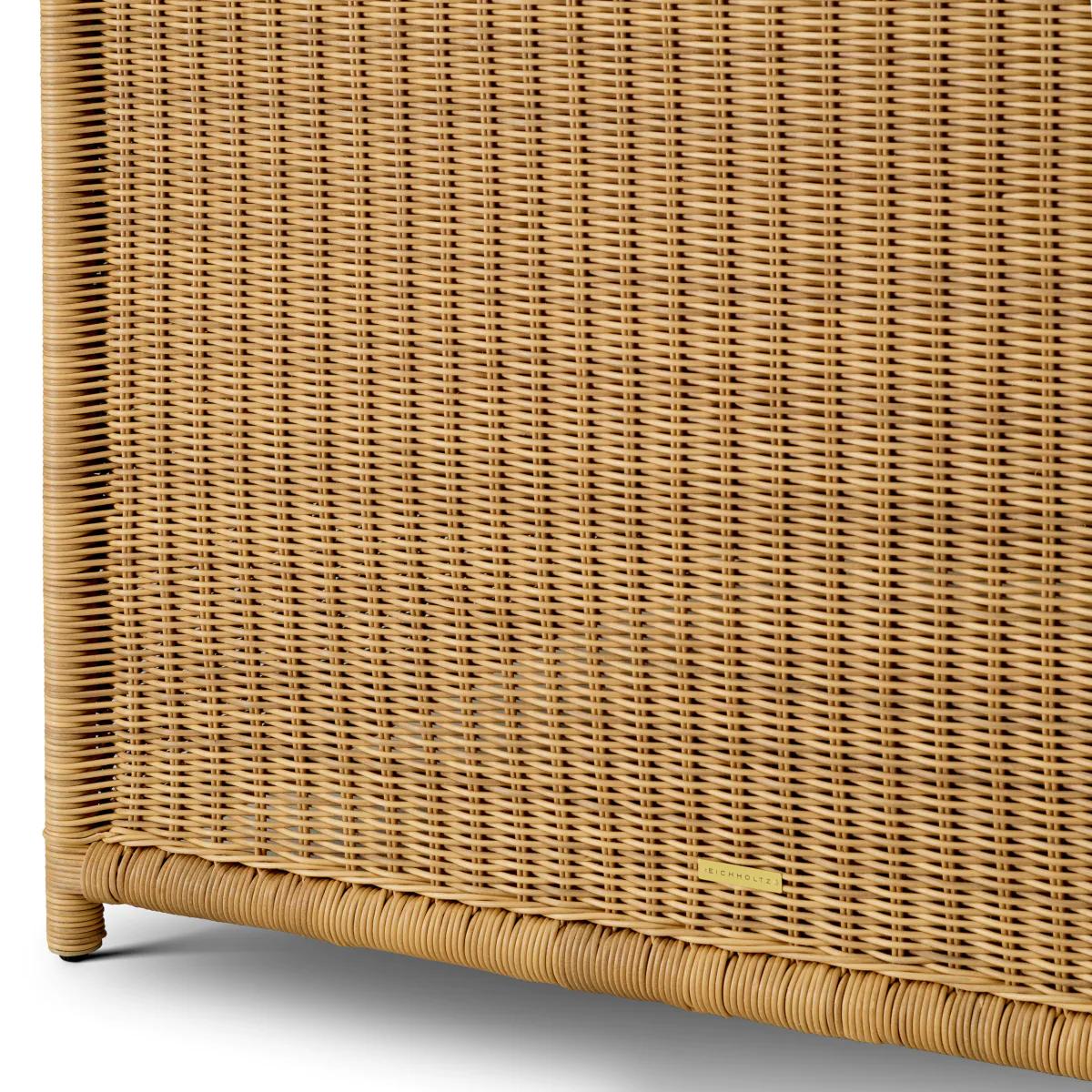 Chaise d'angle modulaire d'extérieur - Rotin et tissu beige en vente 2