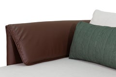 Canapé modulaire d'extérieur avec cuir et tissus d'extérieur