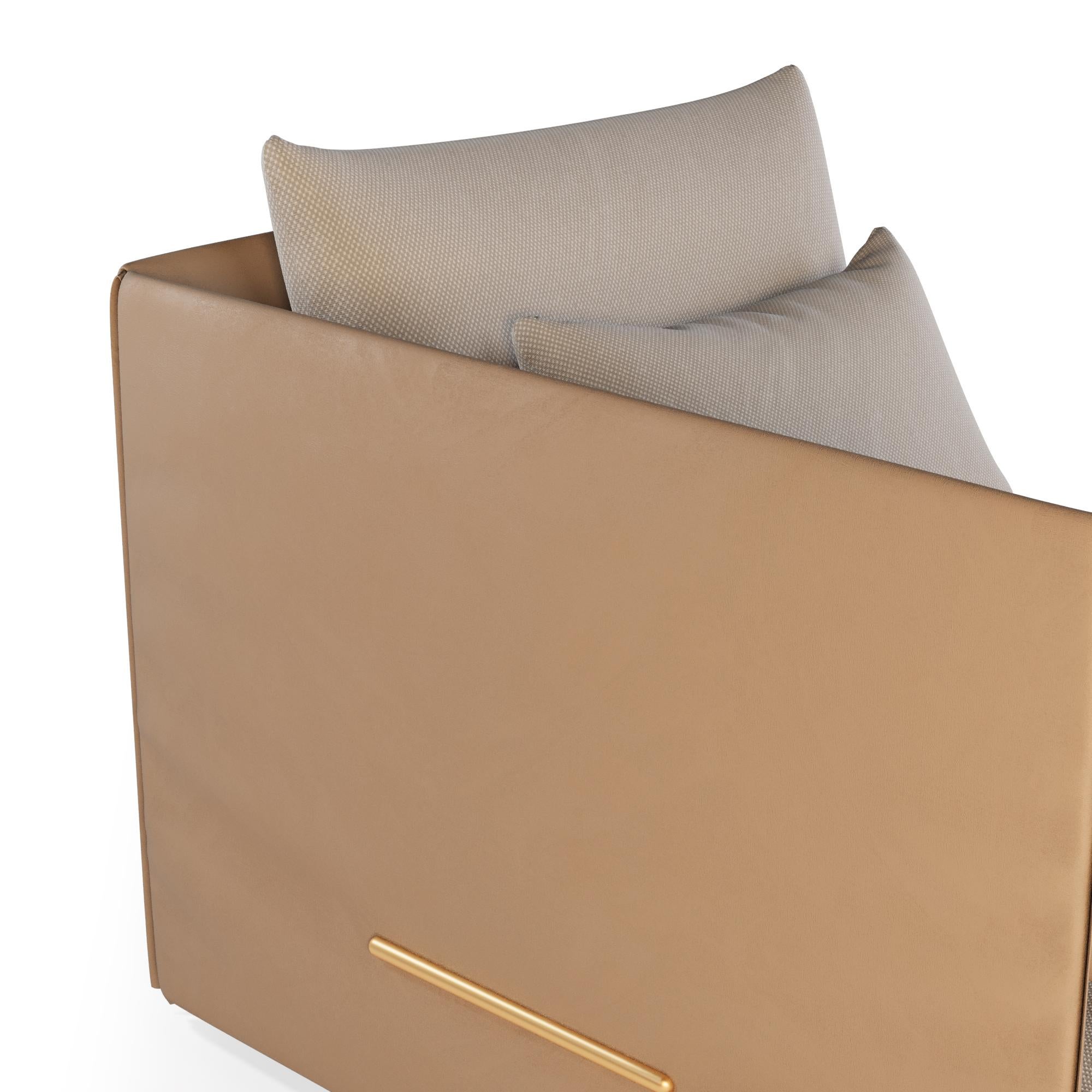 Sofá Modular de Exterior con Piel y Tejido Acrílico para Exterior Moderno en venta