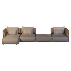Modulares Outdoor-Sofa mit Outdoor-Leder und wasserfesten Stoffen