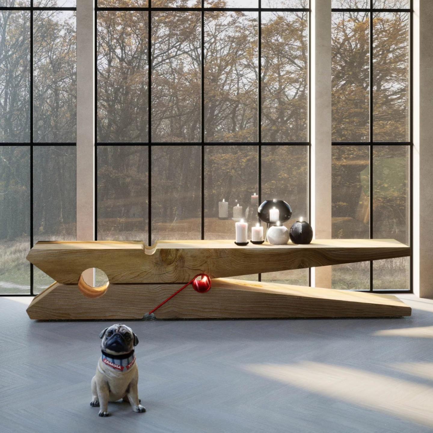 Banc d'extérieur Molletta Medium Cedar de Baldessari & Baldessari en vente 5