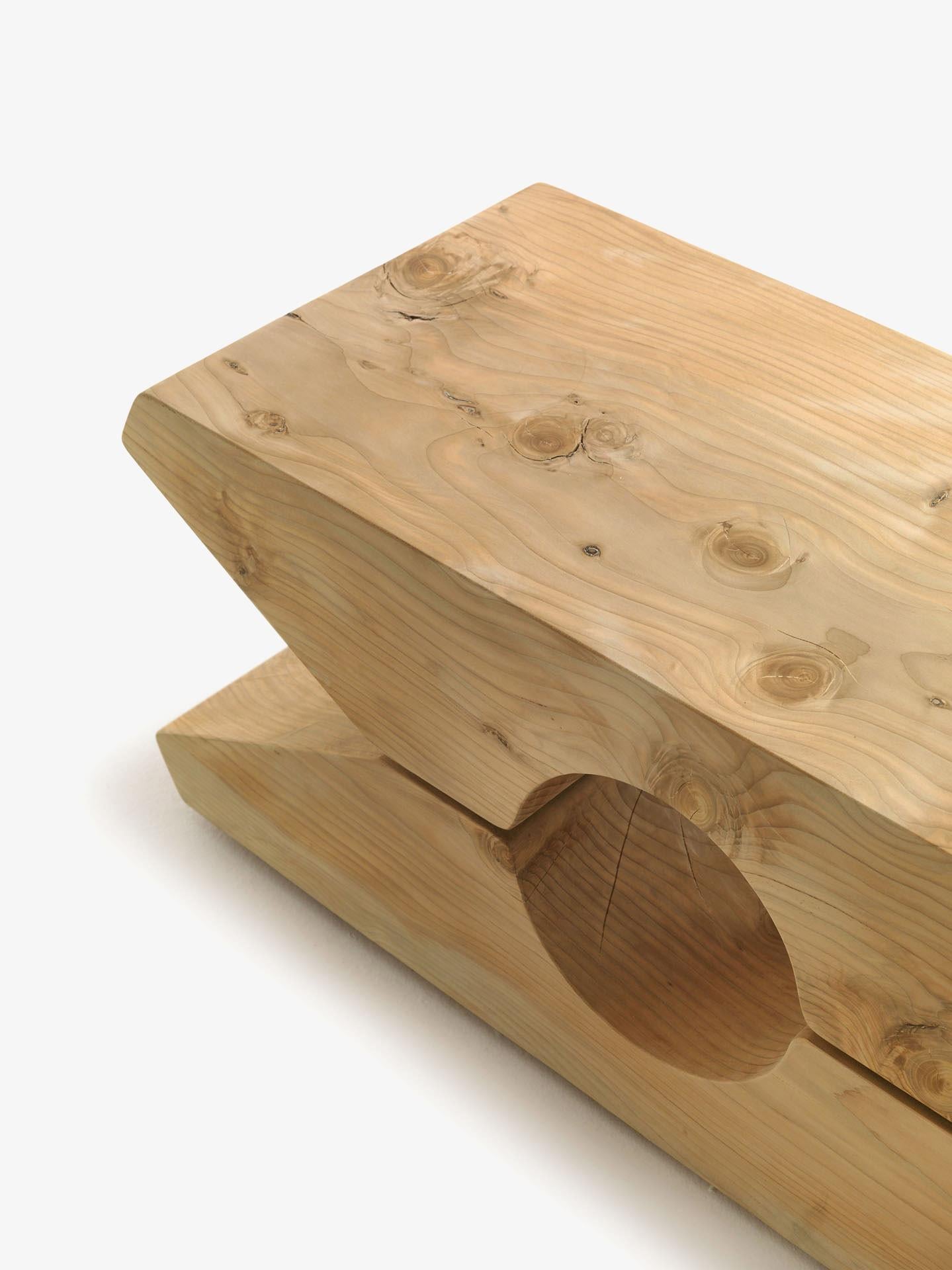XXIe siècle et contemporain Banc d'extérieur Molletta Medium Cedar de Baldessari & Baldessari en vente