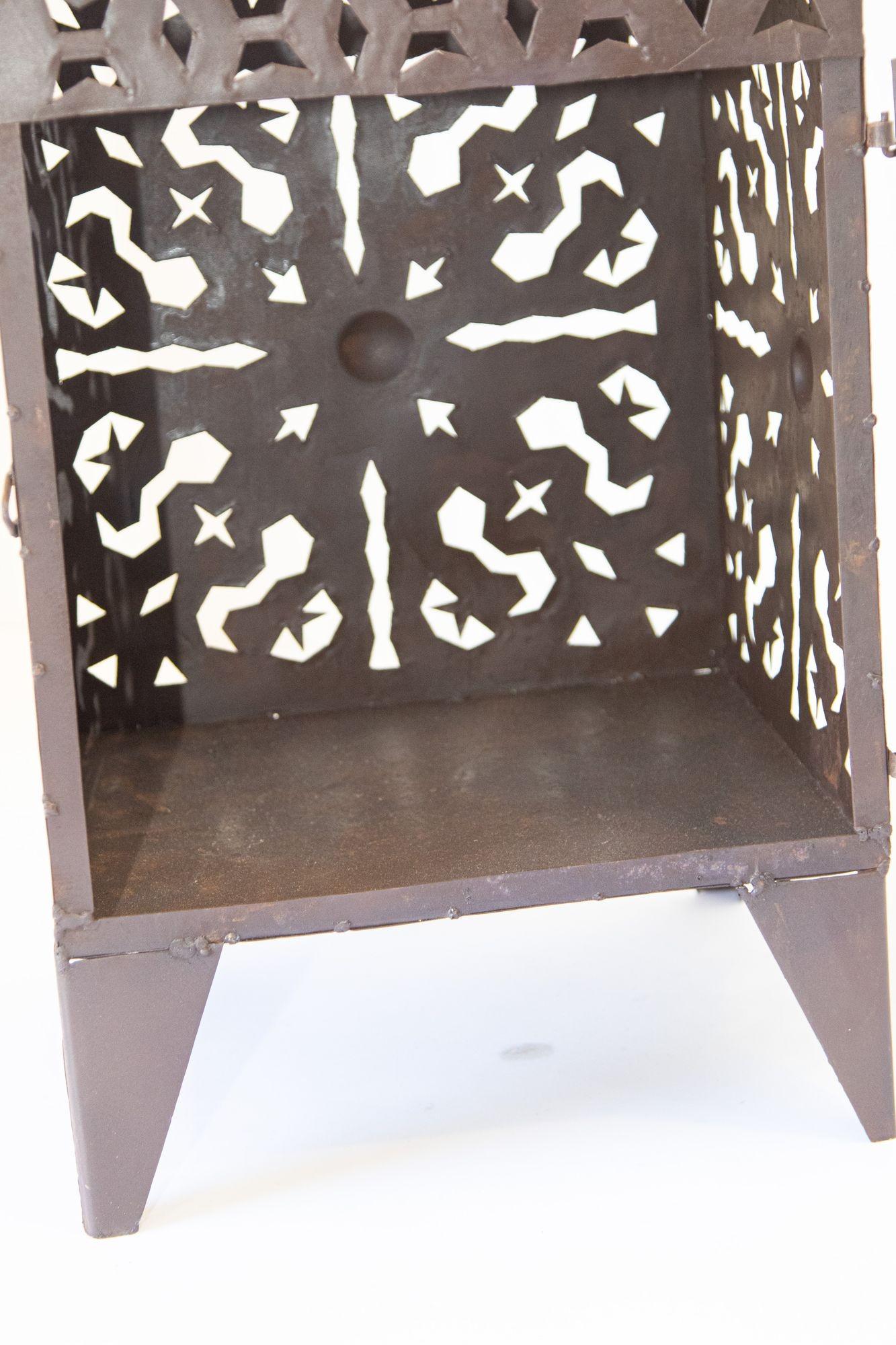 Outdoor Moroccan Hurricane Metal Candle Lantern For Sale 8
