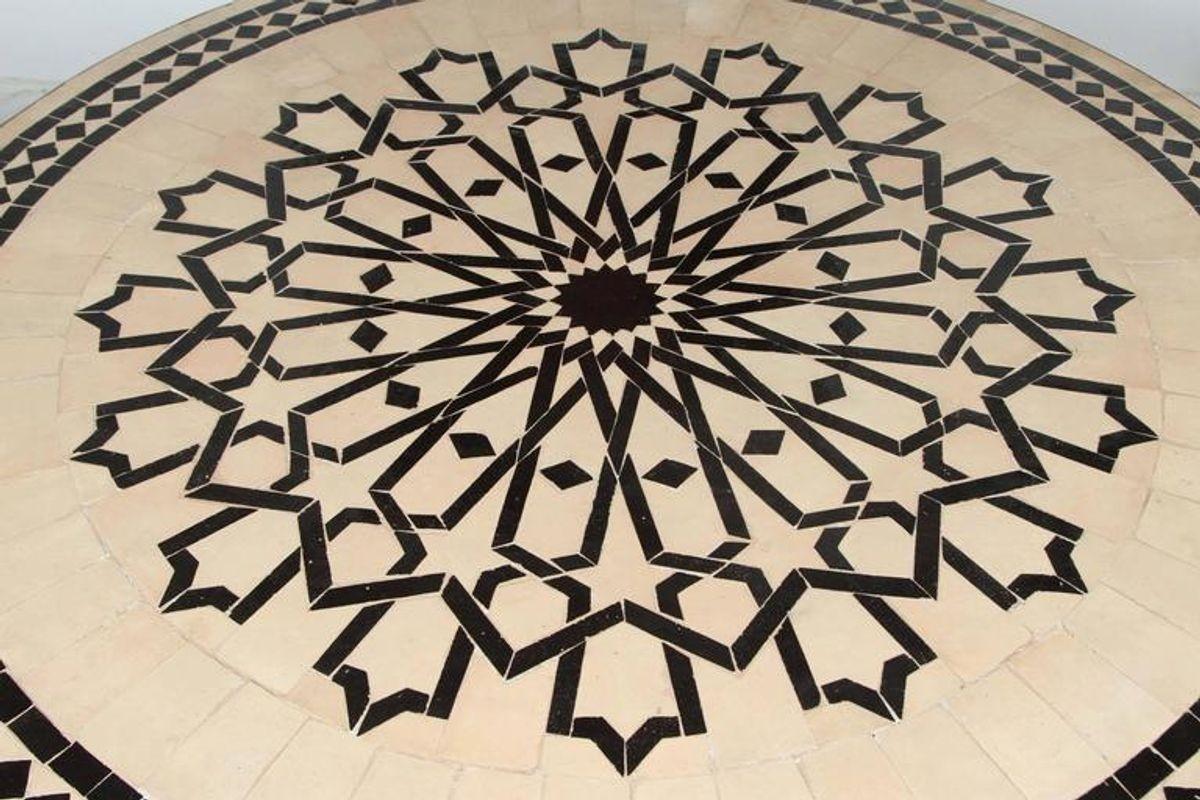 round mosaic outdoor dining table