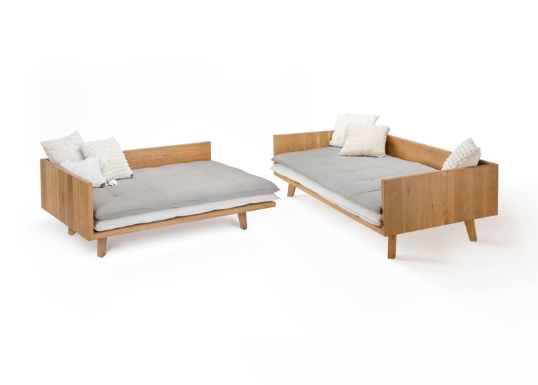 Outdoor oil-treated oak wood 3-seater sofa with double mattresses.
Have you checked out our comfortable and durable For the Love of Nature outdoor sofa yet? Swing into summer with our newest bespoke line of outdoor furniture, crafted from