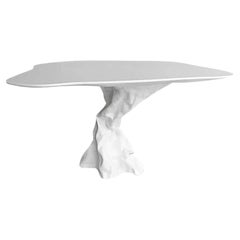 Outdoor Organic Shaped Dining Table in White Lacquer