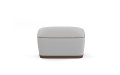 Outdoor Ottoman in Leather and Acrylic Fabric, Designed for Durability