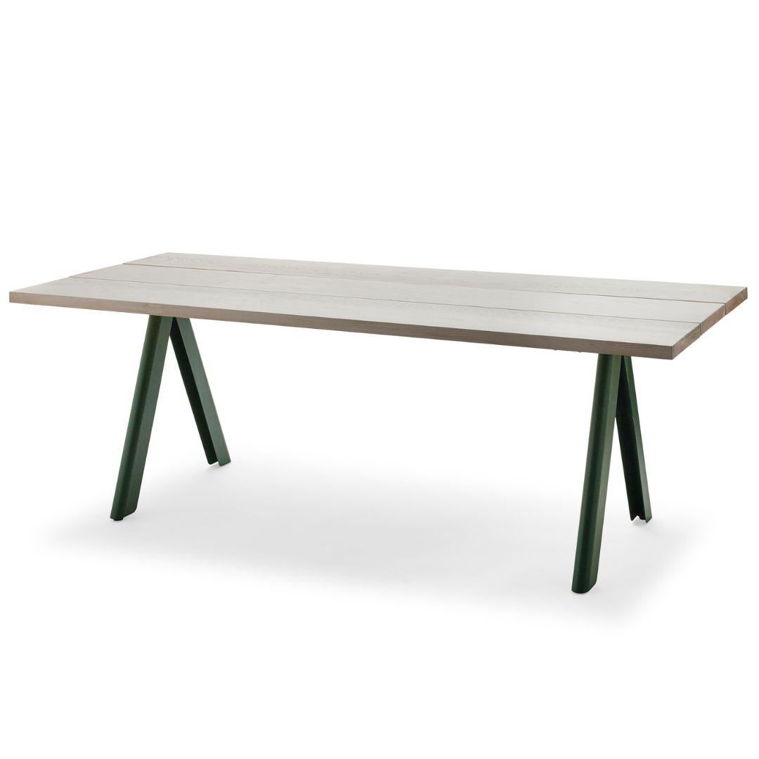 Outdoor 'Overlap' Table in Western Red Cedar and Black Steel for Skagerak For Sale 2