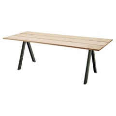Outdoor 'Overlap' Table in Western Red Cedar and Black Steel for Skagerak