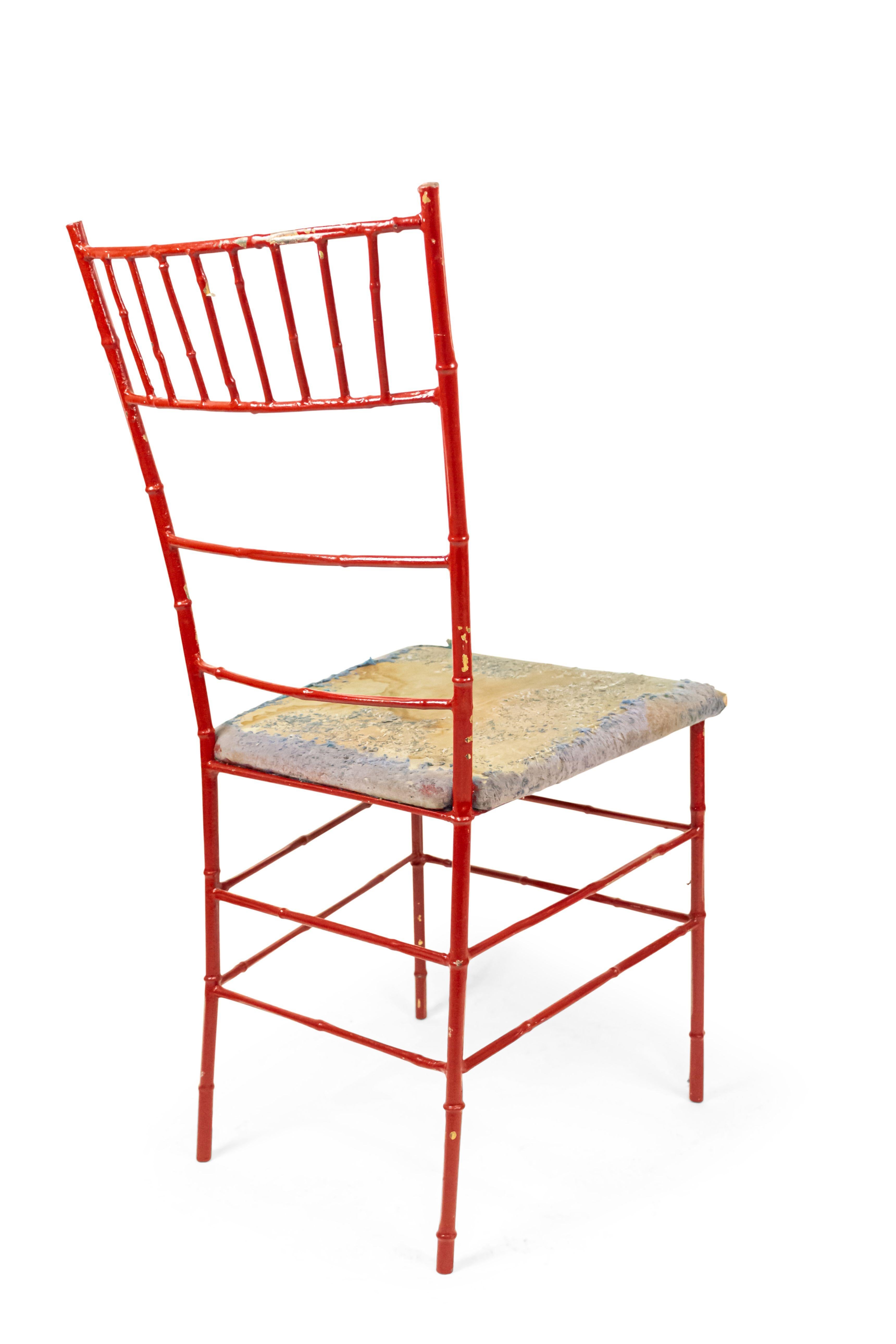 Outdoor Painted Iron Side Chairs For Sale 4