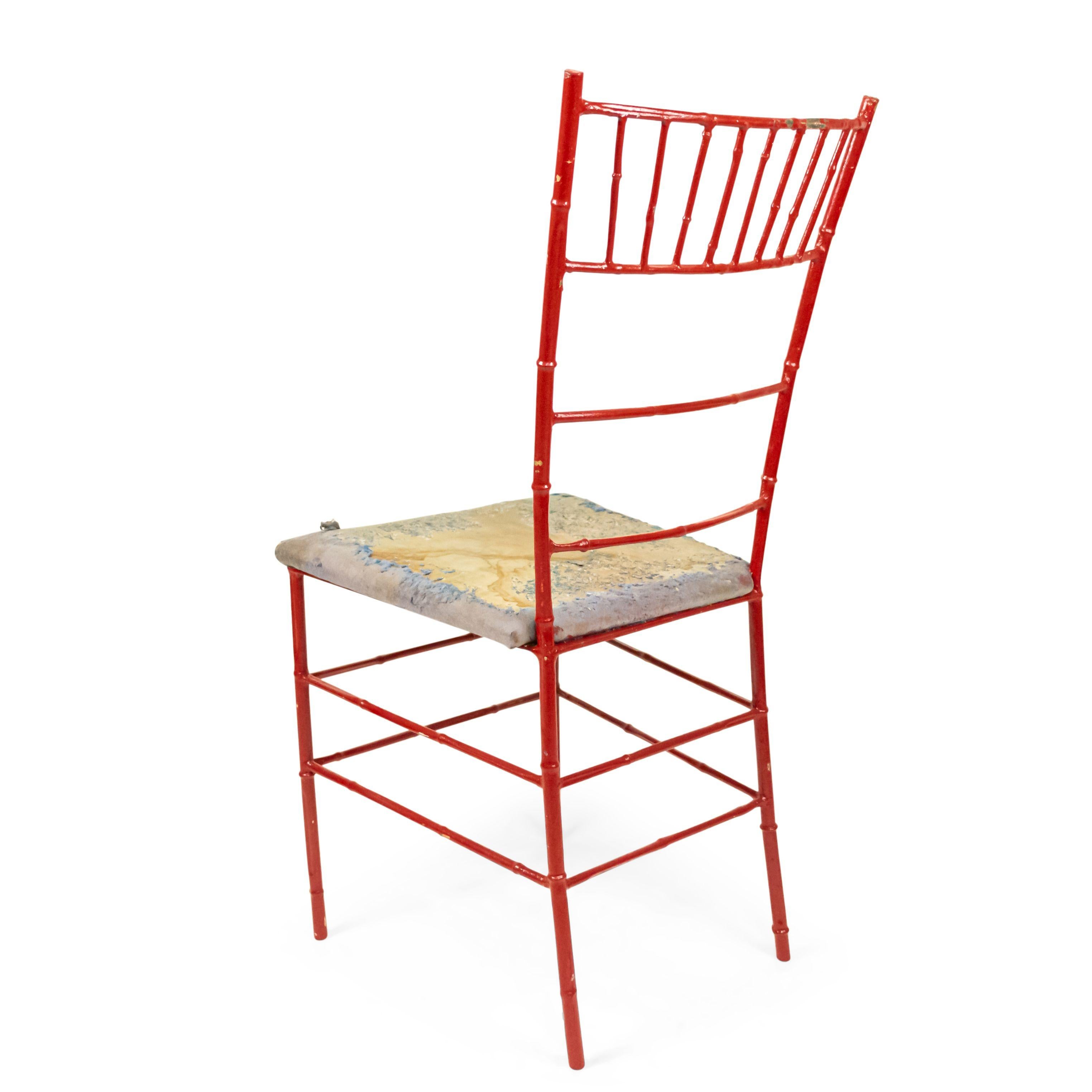Outdoor Painted Iron Side Chairs For Sale 6