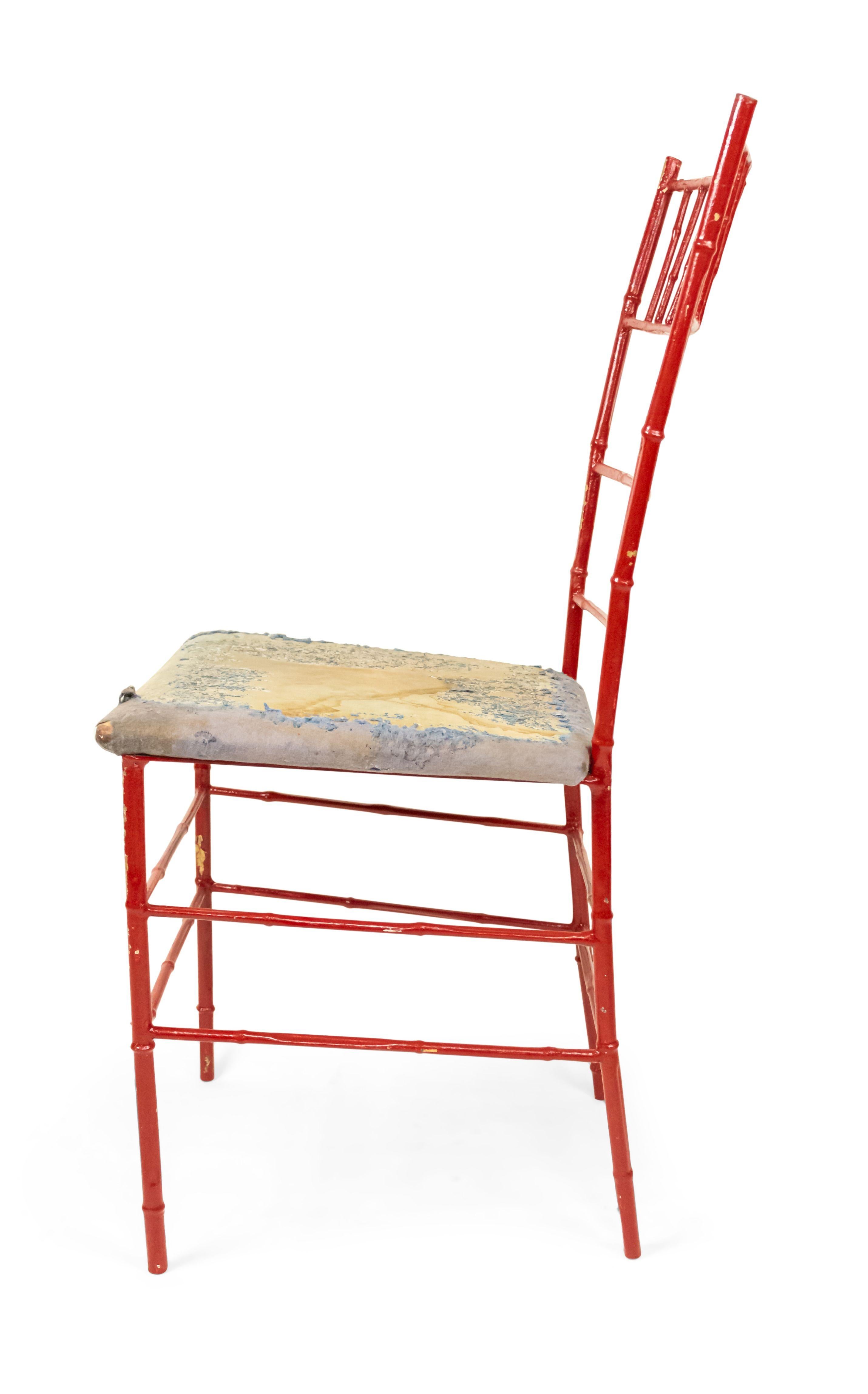 Outdoor Painted Iron Side Chairs For Sale 7