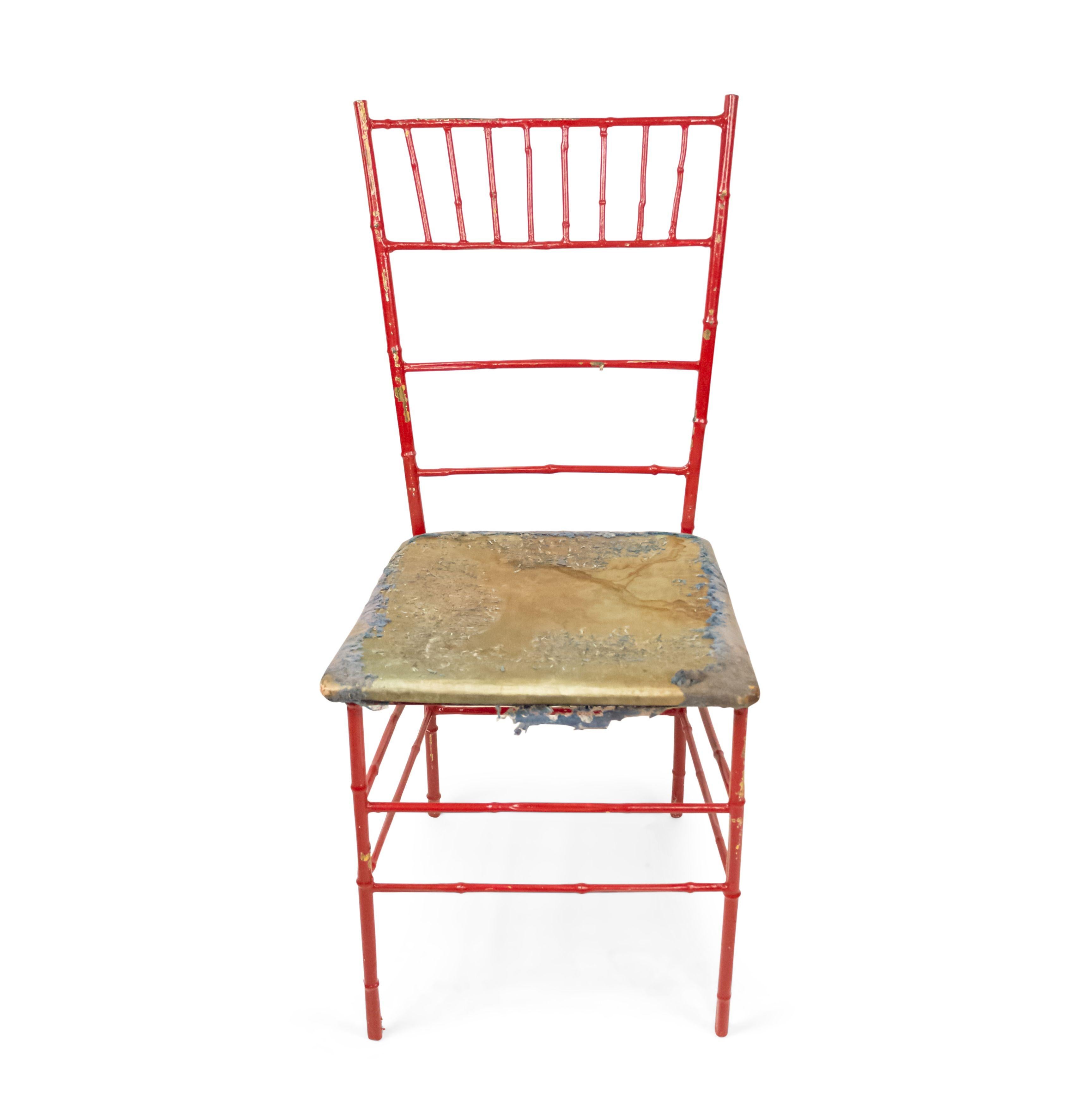 Outdoor Painted Iron Side Chairs For Sale 8