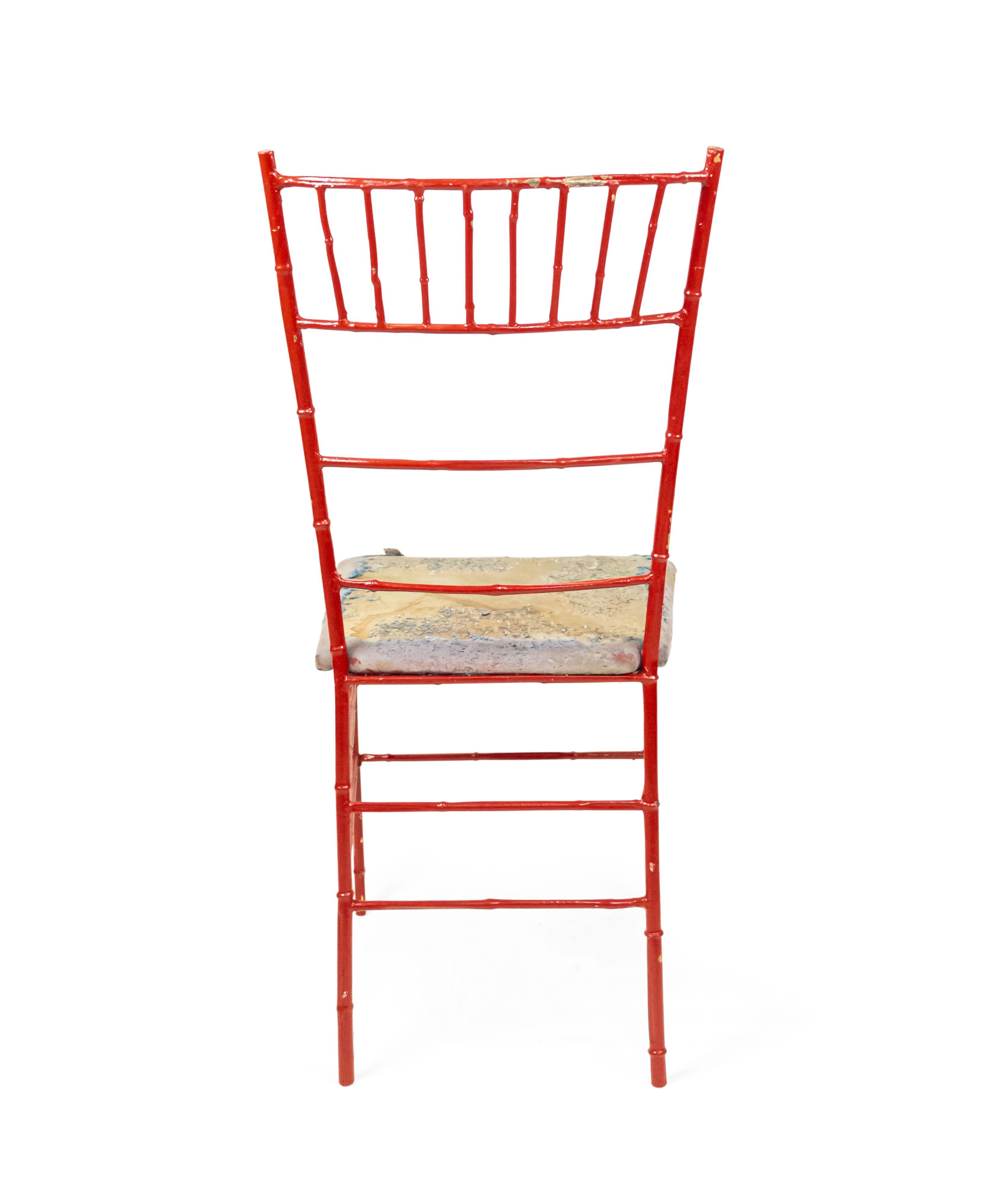 Outdoor Painted Iron Side Chairs For Sale 9