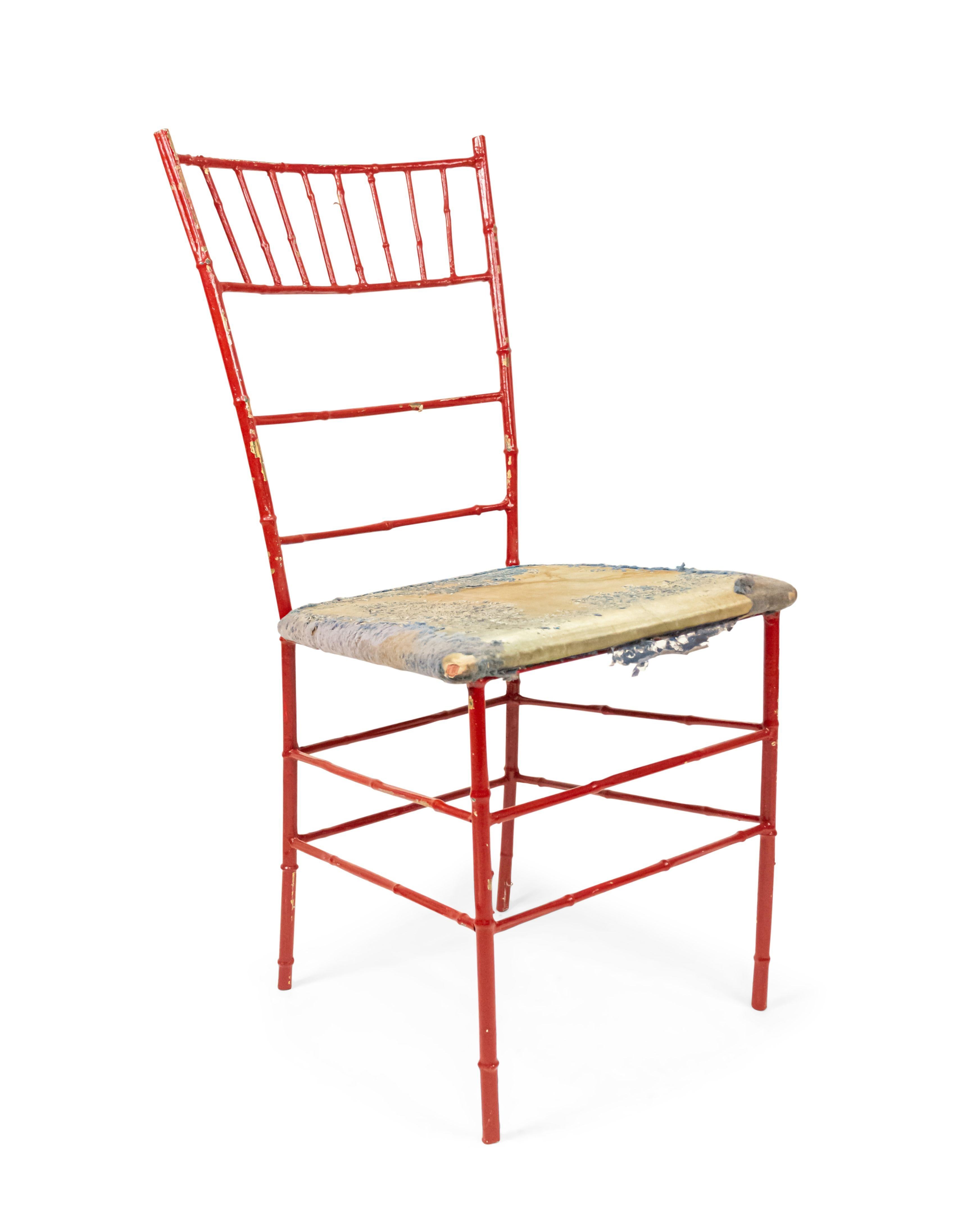 Outdoor Painted Iron Side Chairs For Sale 3