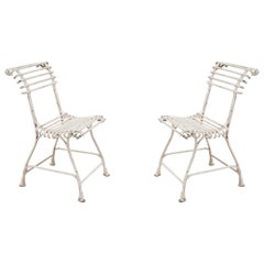 Vintage Outdoor Painted Iron Side Chairs