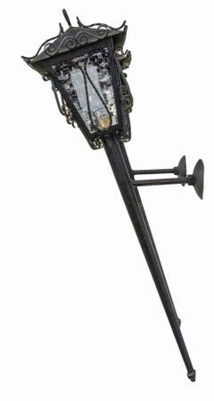 Outdoor Pair Sconces Exterior Wall Light Lantern Iron Glass, French
