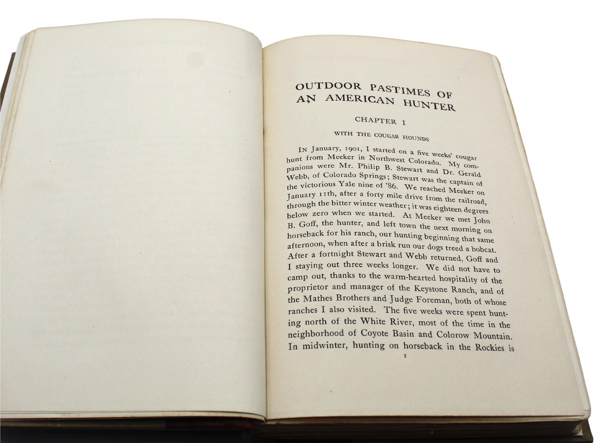 Outdoor Pastimes of an American Hunter von Theodore Roosevelt, Erstausgabe 1905 2