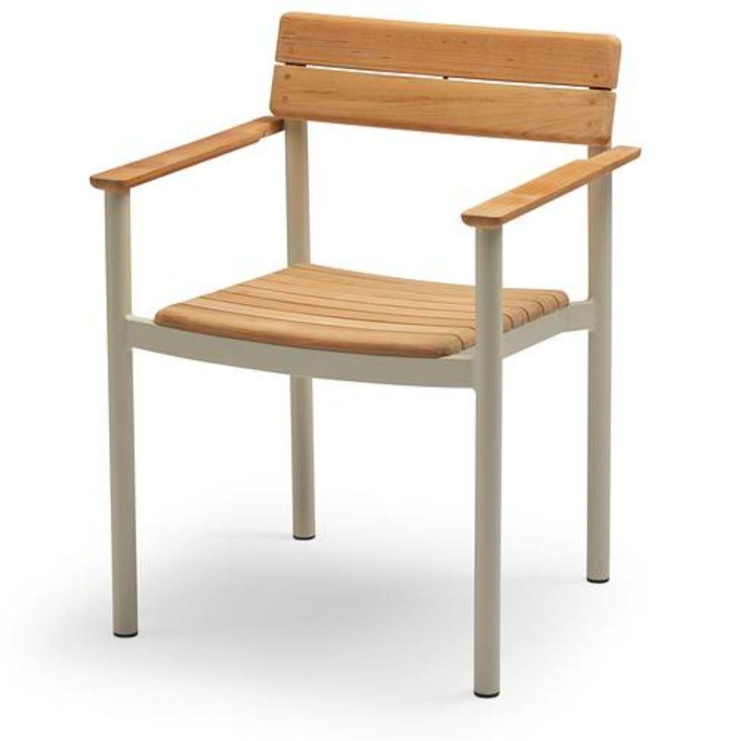 Wood Outdoor 'Pelagus' Armchair in Teak and Green Aluminum for Skagerak For Sale