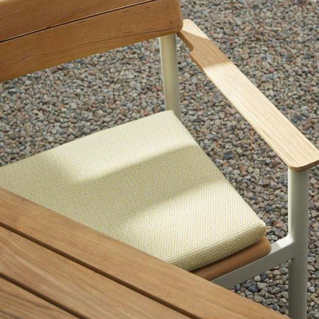 Contemporary Outdoor 'Pelagus' Armchair in Teak and Ivory Aluminum for Skagerak For Sale