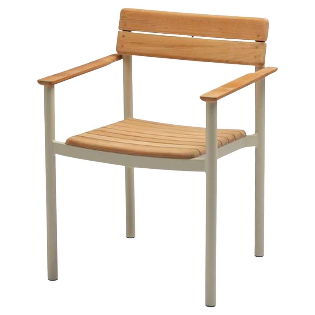 Sessel „Pelagus“ für den Außenbereich aus Teakholz und elfenbeinfarbenem Aluminium für Skagerak