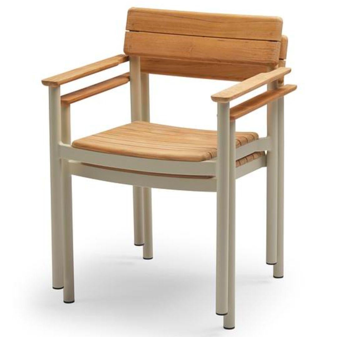 Chaise d'extérieur 'Pelagus' en teck et aluminium ivoire pour Skagerak en vente 6