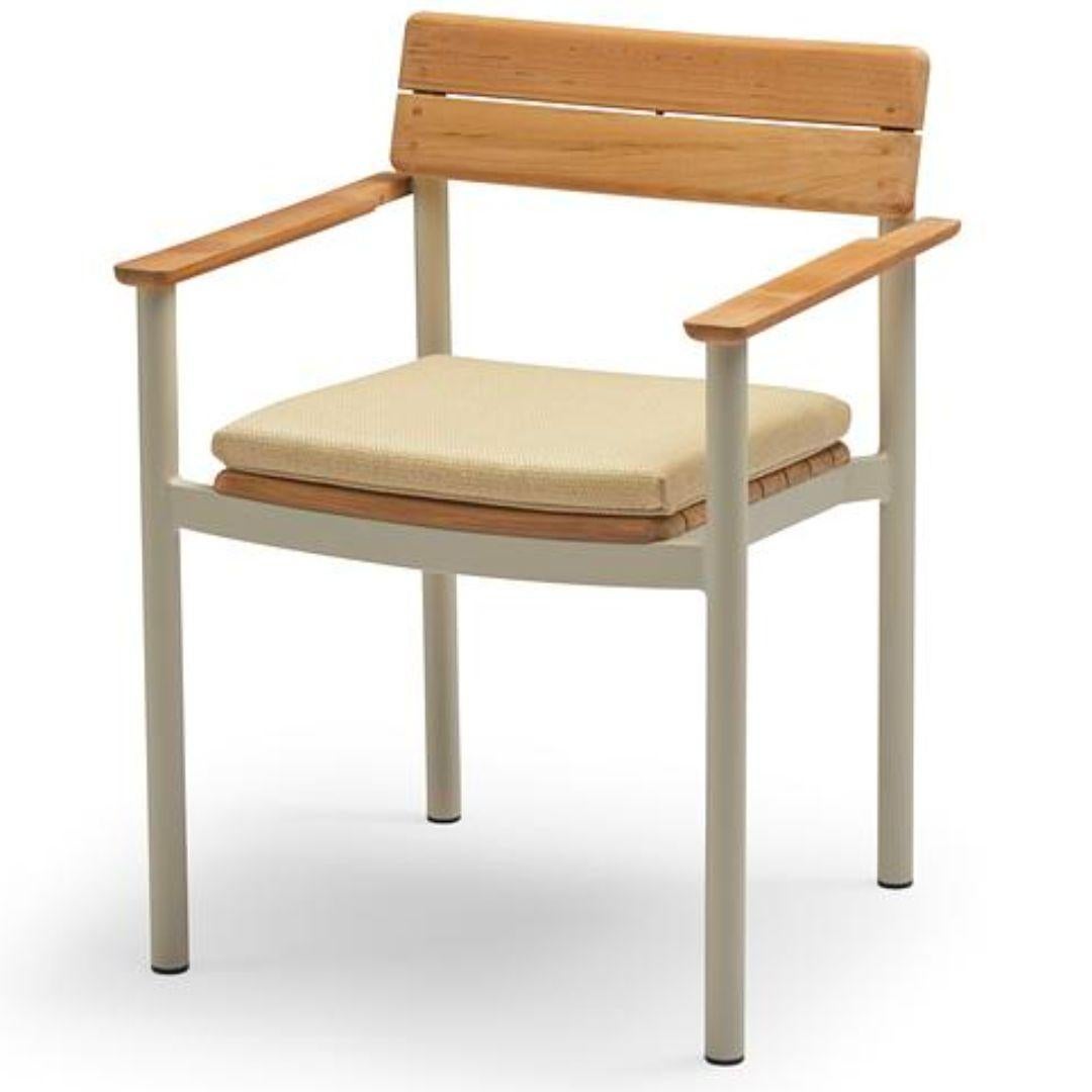 Chaise d'extérieur 'Pelagus' en teck et aluminium ivoire pour Skagerak en vente 7