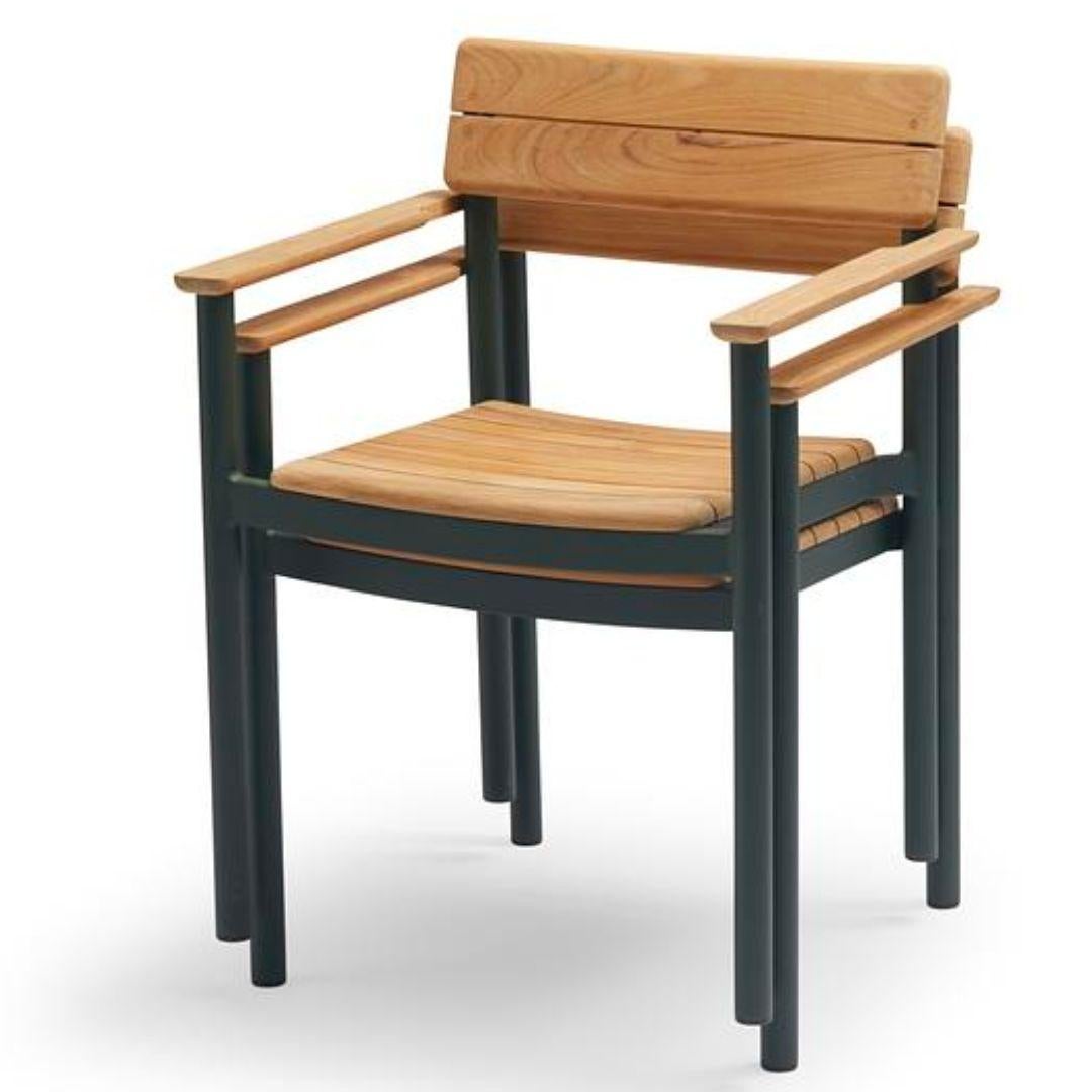 Chaise d'extérieur 'Pelagus' en teck et aluminium ivoire pour Skagerak en vente 9