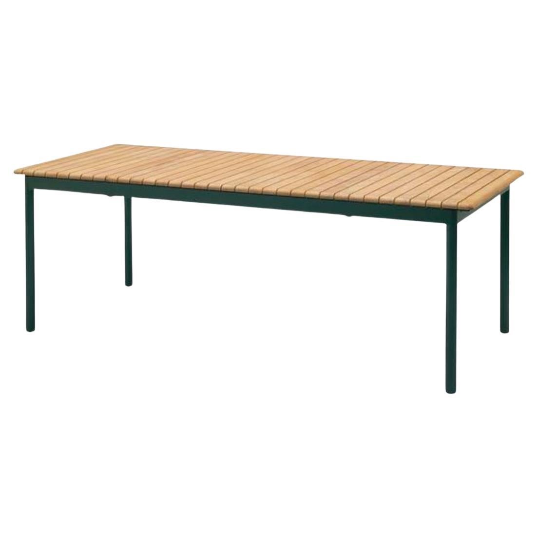 Outdoor 'Pelagus' Dining Table in Teak and Hunter Green Aluminum for Skagerak