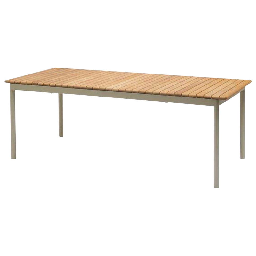 Mesa de comedor para exterior "Pelagus" de teca y aluminio marfil para Skagerak