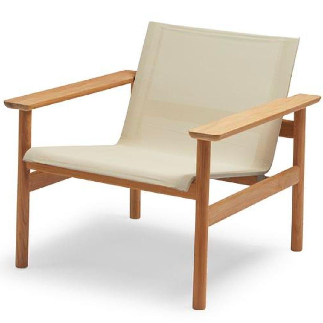 Outdoor 'Pelagus' Lounge Chair in Teak and Fabric for Skagerak In New Condition For Sale In Glendale, CA