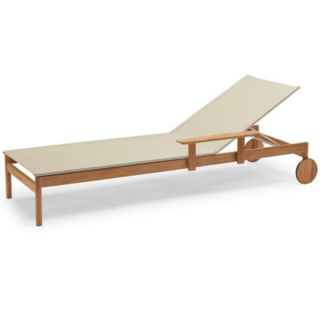 Outdoor 'Pelagus' Sunbed in Teak and Fabric for Skagerak For Sale 3