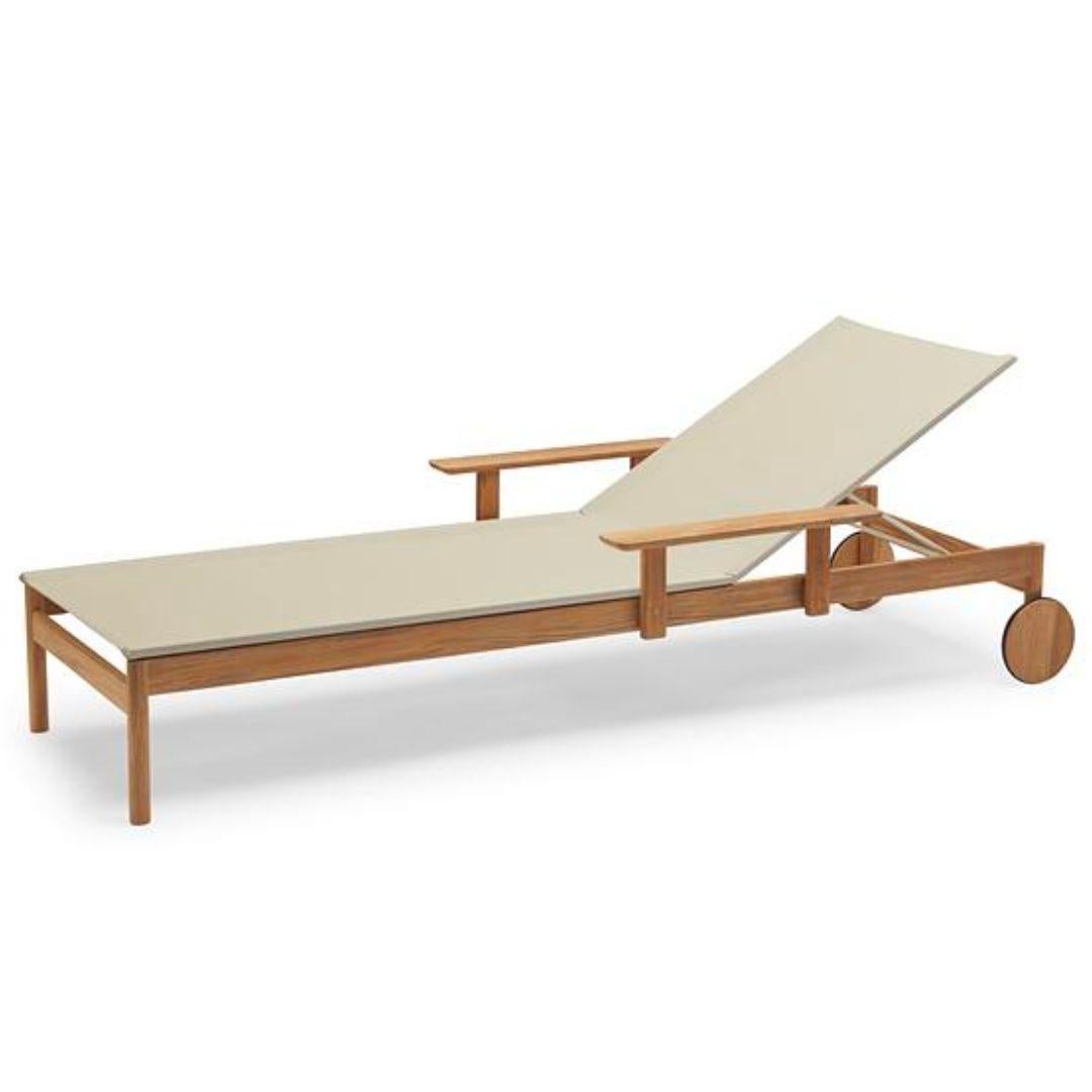 Outdoor 'Pelagus' Sunbed in Teak and Fabric for Skagerak For Sale 4