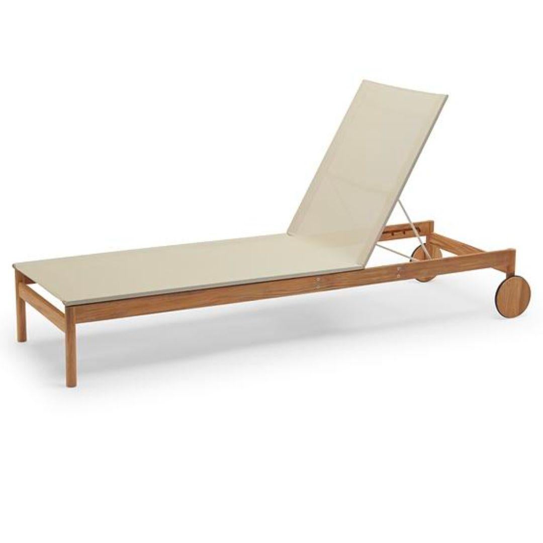 Contemporary Outdoor 'Pelagus' Sunbed in Teak and Fabric for Skagerak For Sale