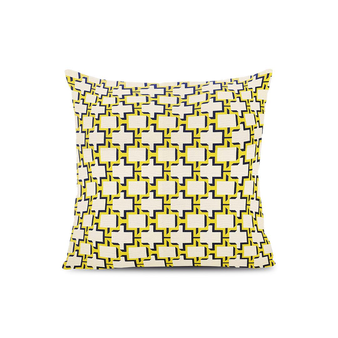 Gelb gemustertes mittelgroßes kissen für draußen mit stoff von Dedar Milano (Moderne) im Angebot