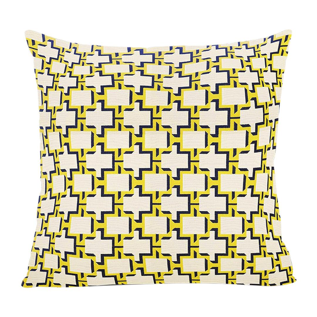 Yellow Patterned Outdoor Pillow with Fabric by Dedar Milano