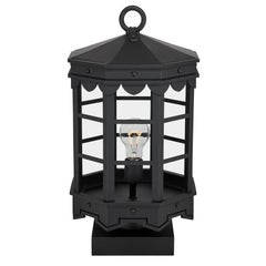 Outdoor Post Mount Light Fixture, Hand-Crafted Mediterranean style Pier Light