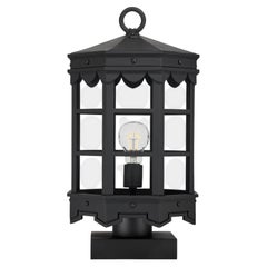 Outdoor Post Mount Light Fixture, Hand-Crafted Mediterranean style Pier Light