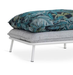 Pouf da esterno Struttura in alluminio verniciato Rivestimento sfoderabile Personalizzabile