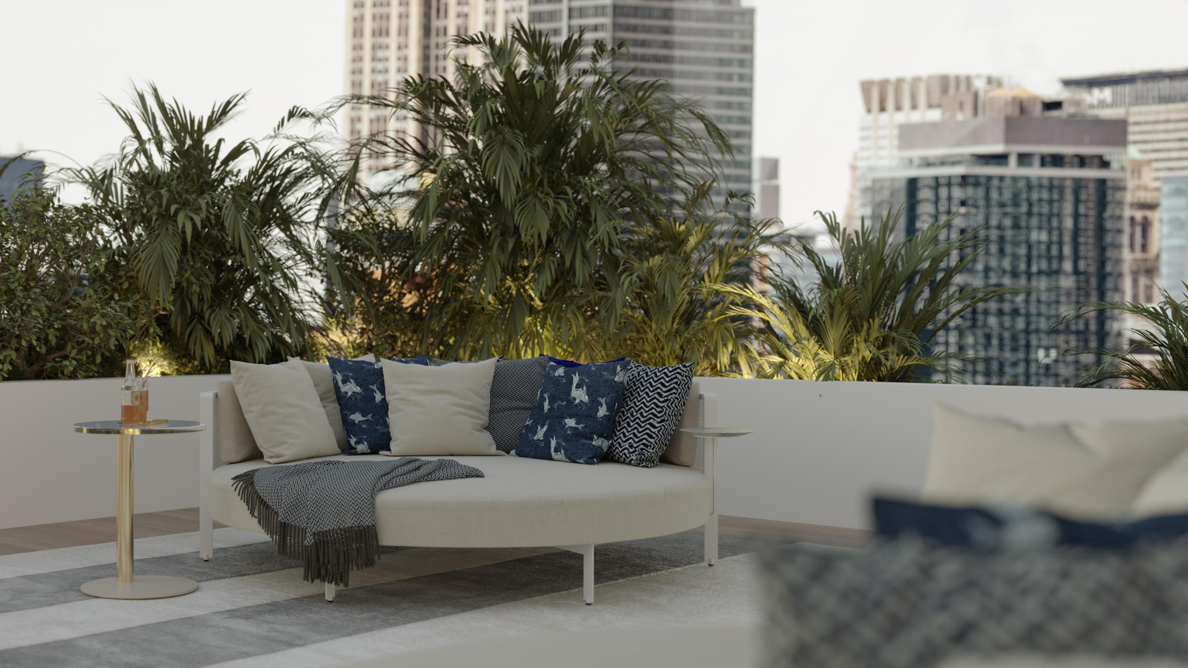 Lit de jour résistant à l'extérieur avec tissus imperméables en vente 1