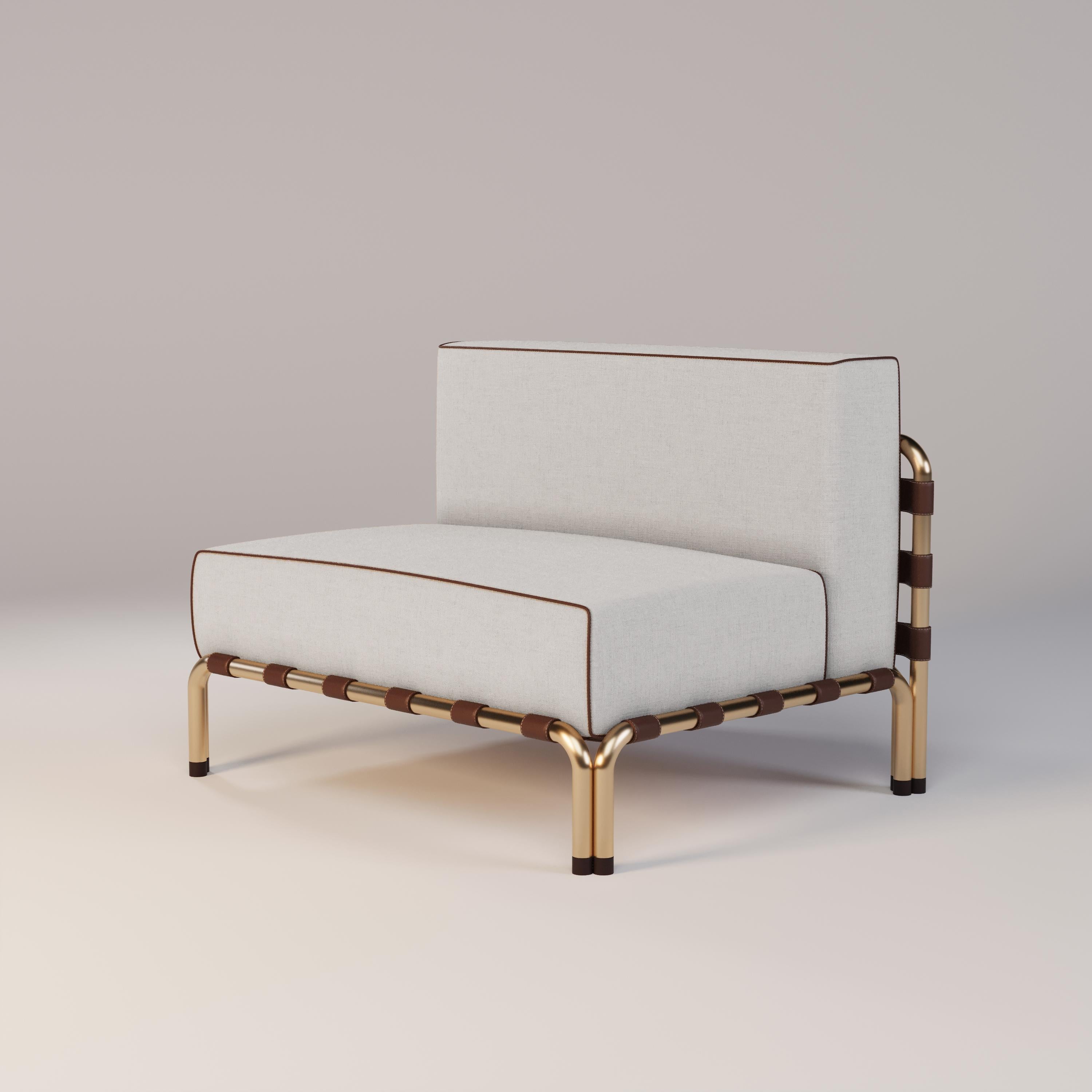 Fauteuil d'extérieur modulaire robuste avec accents en cuir Neuf - En vente à Santo Tirso, PT