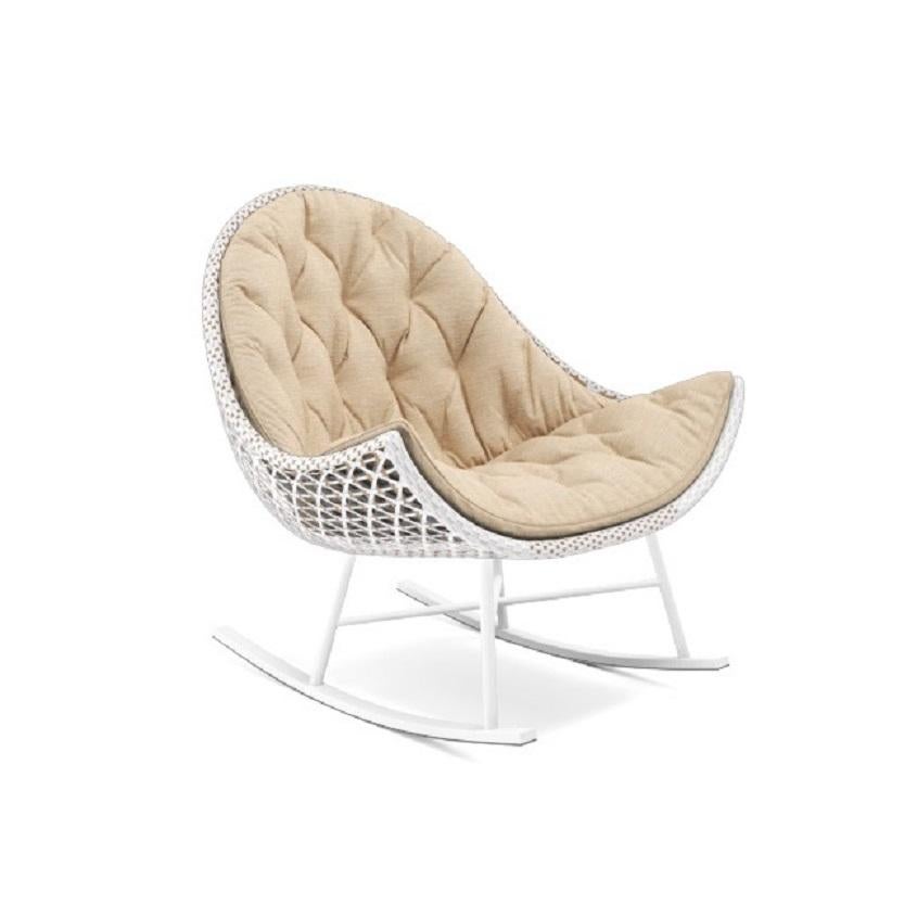 Contemporary Outdoor Rocking Chair in Open Wicker Weave  For Sale