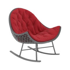 Outdoor Rocking Chair in Open Wicker Weave