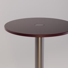 Sleek Round Outdoor Bar Table with Metallic Accents